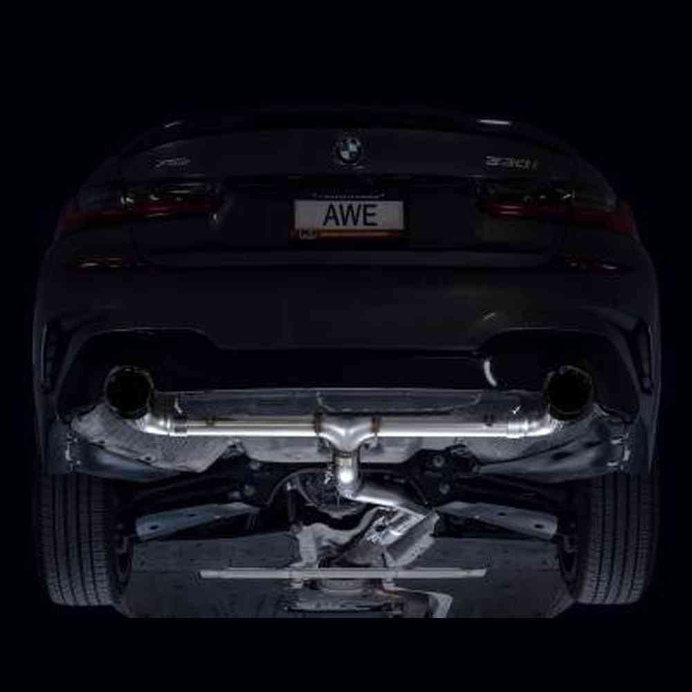 AWE Track Edition Axleback Exhaust for BMW G2X 330i-430i - Diamond Black - Apollo Off-Road