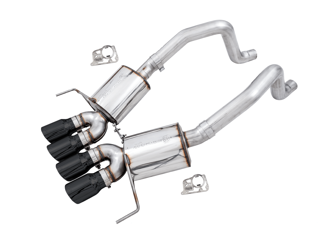 AWE Track Edition Axleback Exhaust for C7 Corvette Stingray - Z51 - Grand Sport - Z06 - ZR1 - Diamond Black Tips (includes AWE AFM valve simulators) - Apollo Off-Road