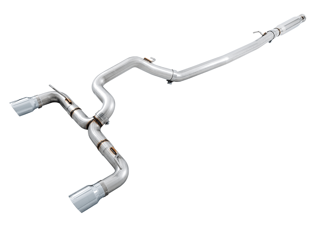 AWE Track Edition Cat-back Exhaust for Ford Focus RS - Chrome Silver Tips - Apollo Off-Road