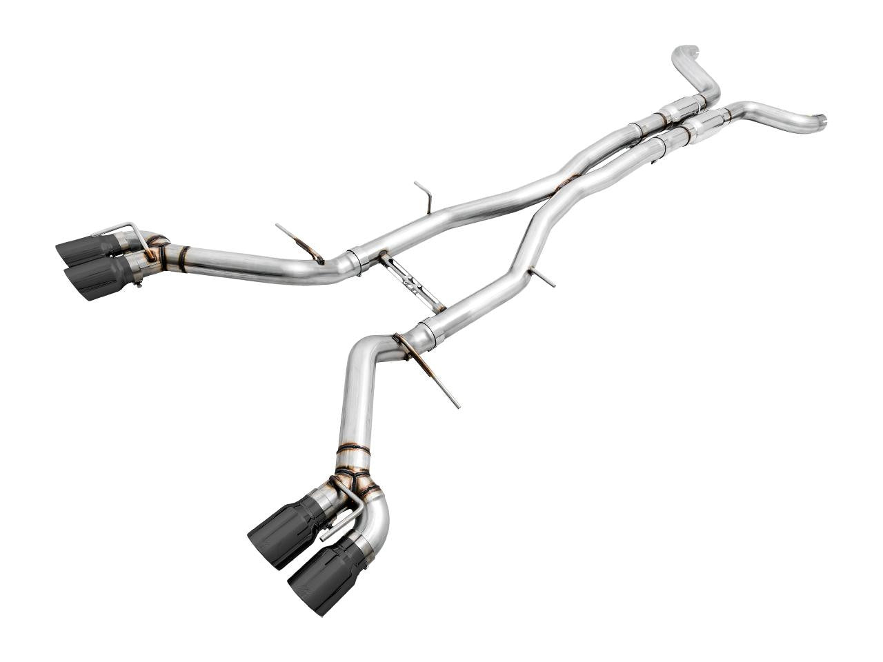 AWE Track Edition Cat-back Exhaust for Gen6 Camaro SS - ZL1 - Resonated - Diamond Black Tips (Quad Outlet) - Apollo Off-Road