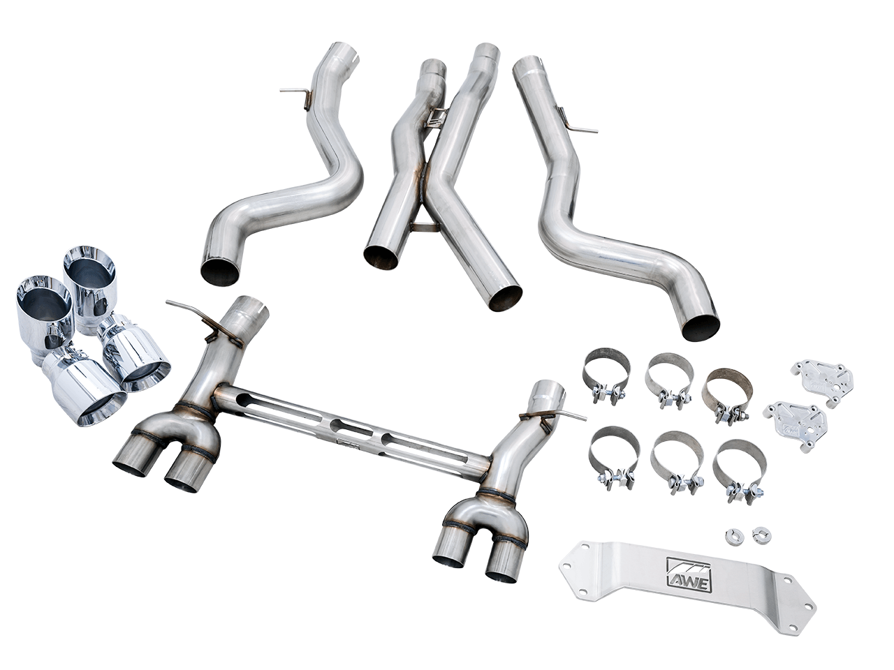 AWE Track Edition Catback Exhaust for BMW F8X M3-M4 - Chrome Silver - Apollo Off-Road