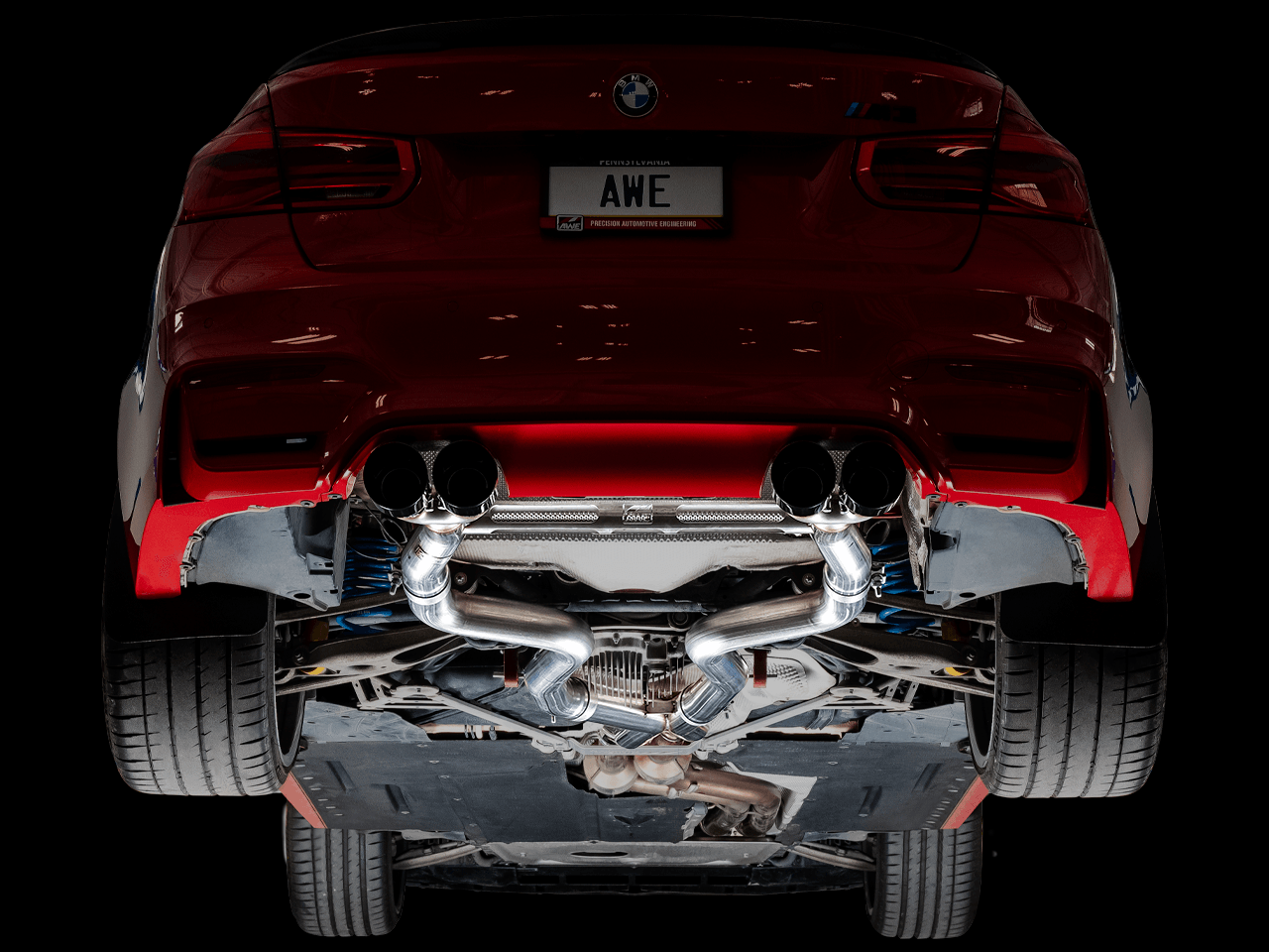 AWE Track Edition Catback Exhaust for BMW F8X M3-M4 - Diamond Black - Apollo Off-Road