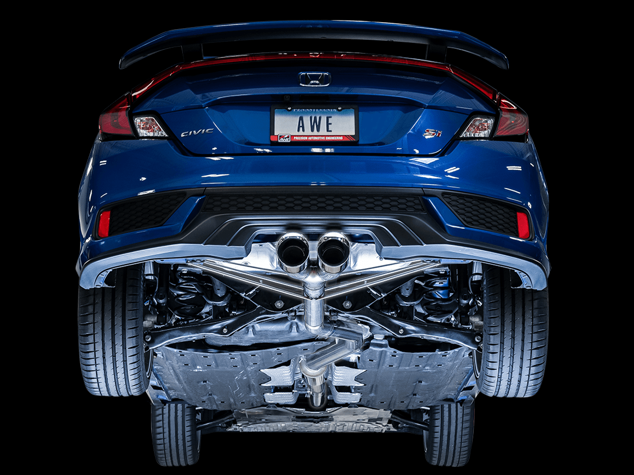 AWE Track Edition Exhaust for 10th Gen Civic Si Coupe - Sedan (includes Front Pipe) - Dual Chrome Silver Tips - Apollo Off-Road