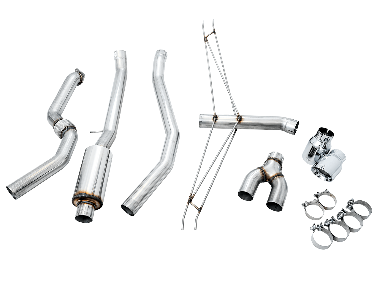 AWE Track Edition Exhaust for 10th Gen Civic Si Coupe - Sedan (includes Front Pipe) - Dual Chrome Silver Tips - Apollo Off-Road