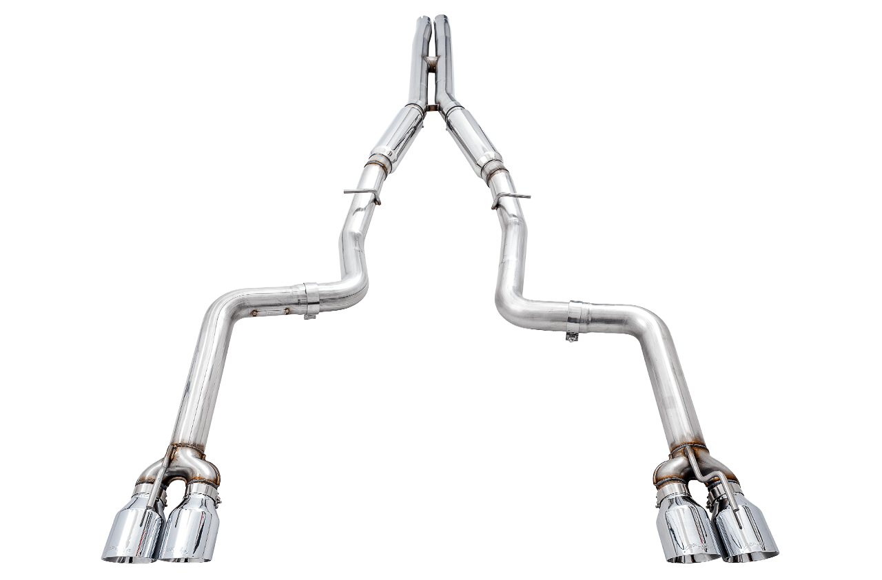 AWE Track Edition Exhaust for 15+ Challenger 6.4 - 6.2 SC - Chrome Silver Quad Tips - Apollo Off-Road