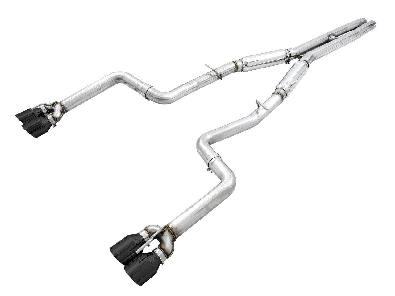 AWE Track Edition Exhaust for 15+ Challenger 6.4 - 6.2 SC - Diamond Black Quad Tips - Apollo Off-Road