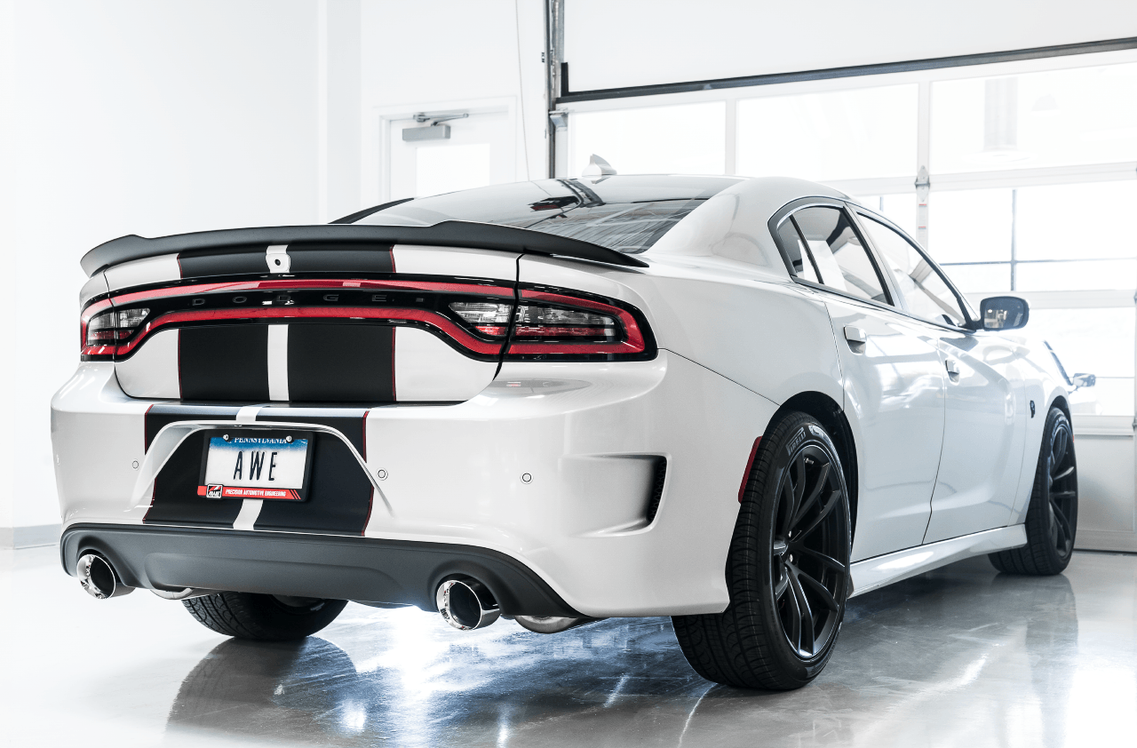 AWE Track Edition Exhaust for 15+ Charger 6.4 - 6.2 SC - Chrome Silver Tips - Apollo Off-Road