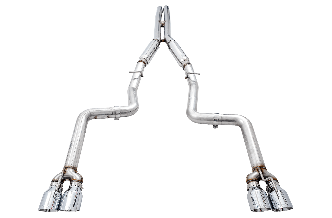 AWE Track Edition Exhaust for 17+ Challenger 5.7 - Chrome Silver Quad Tips - Apollo Off-Road