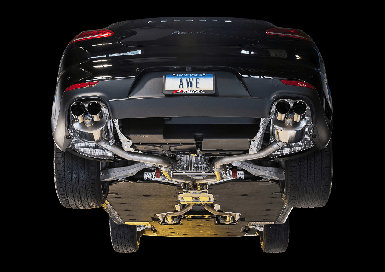AWE Track Edition Exhaust for 970 Panamera 2-4 (2014+) - With Chrome Silver Tips - Apollo Off-Road