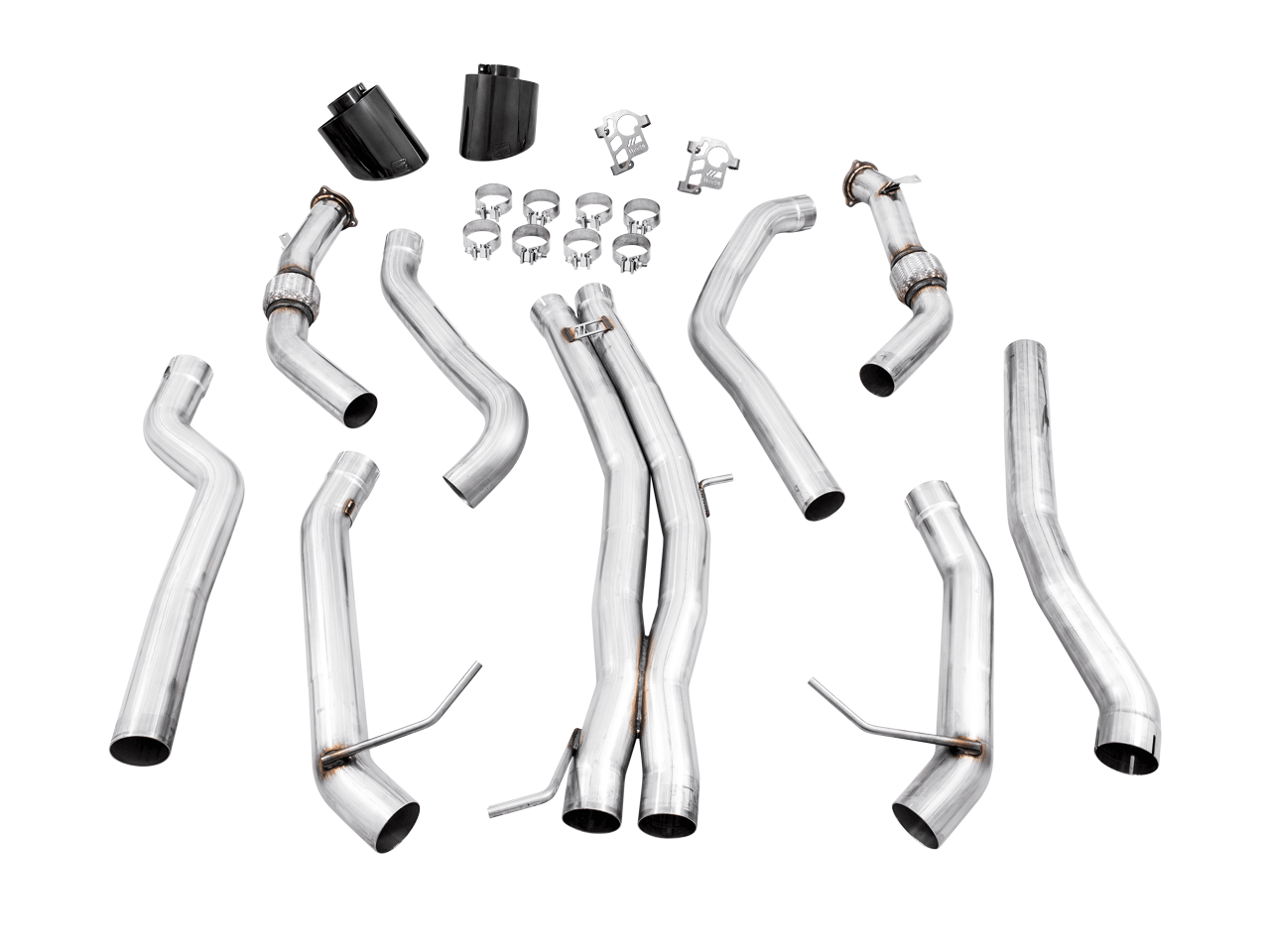 AWE Track Edition Exhaust for Audi B9.5 RS 5 Coupe - Non-Resonated - Diamond Black RS-style Tips - Apollo Off-Road