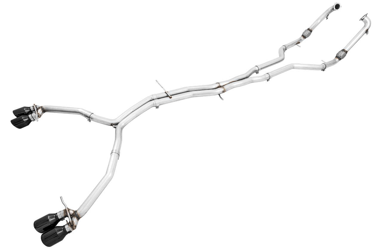AWE Track Edition Exhaust for Audi B9 S4 - Non-Resonated - Diamond Black 102mm Tips - Apollo Off-Road