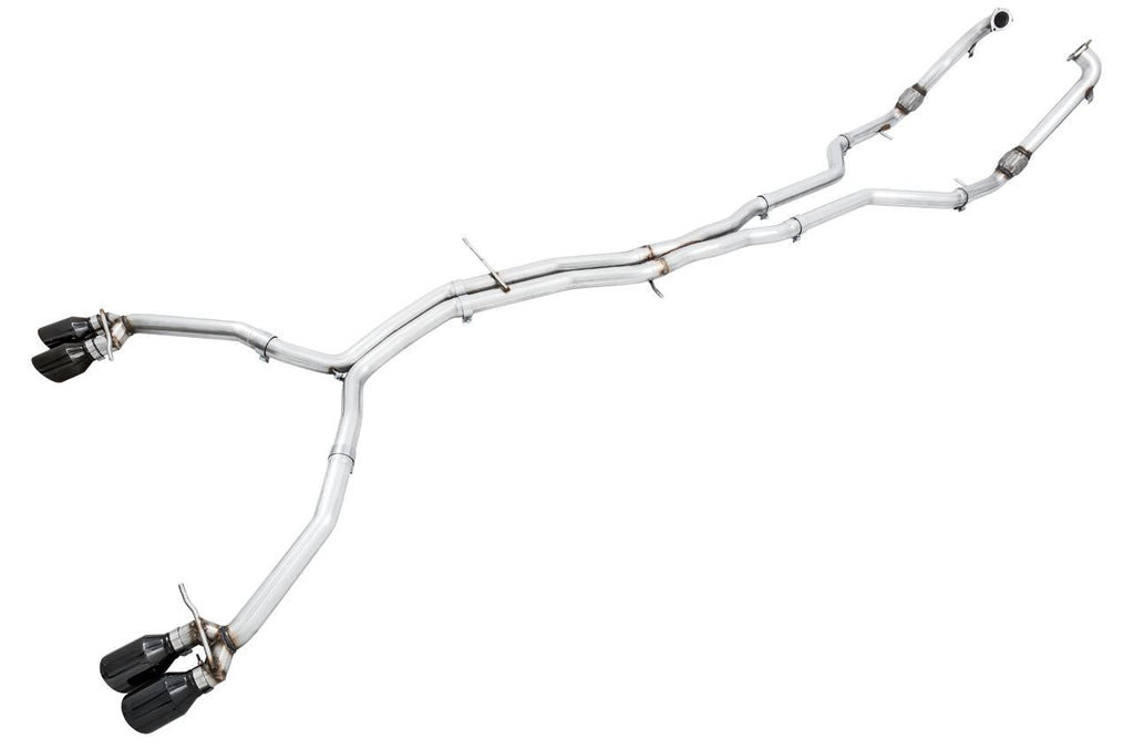AWE Track Edition Exhaust for Audi B9 S5 Coupe - Non-Resonated - Diamond Black 102mm Tips - Apollo Off-Road
