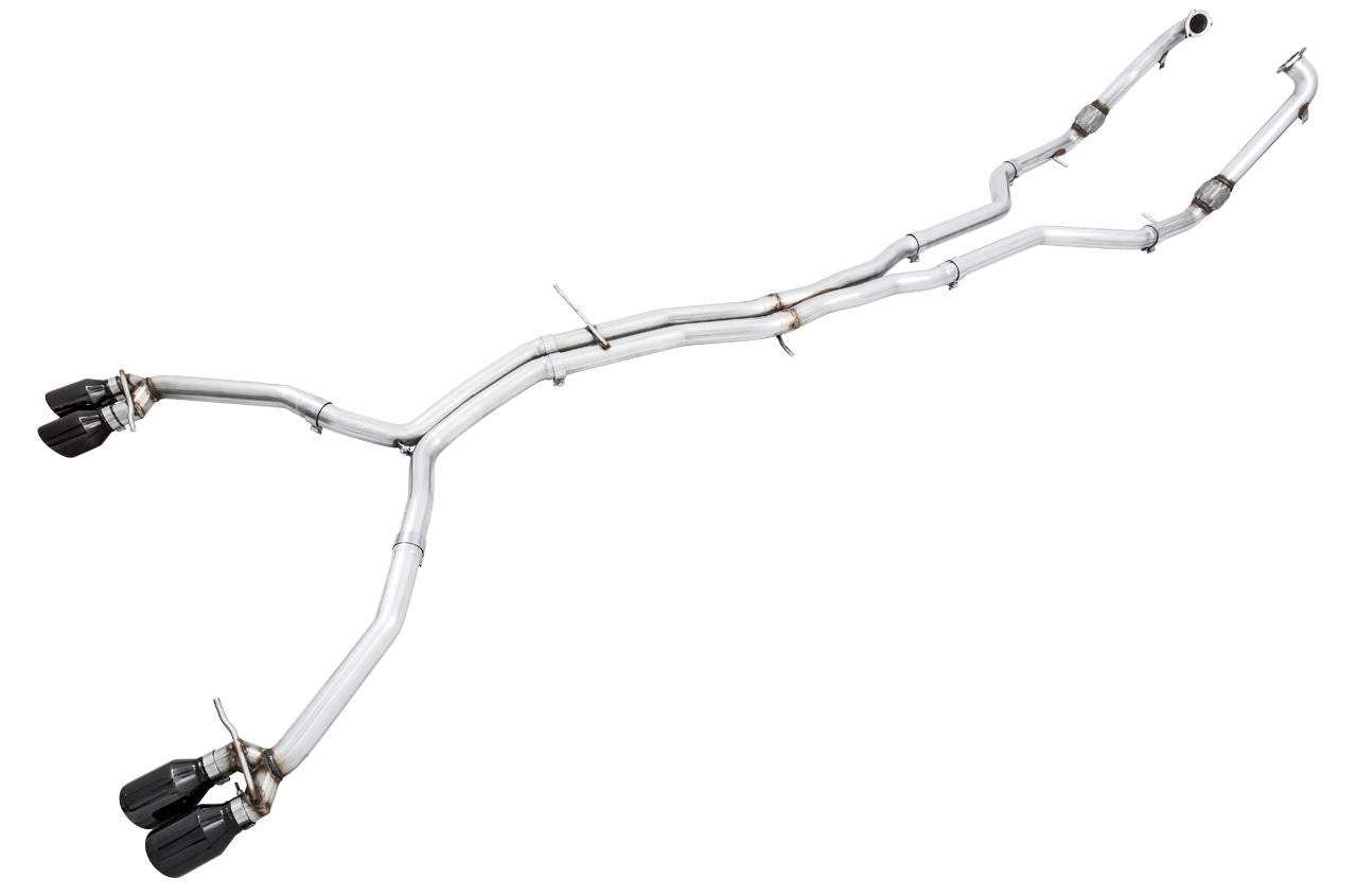 AWE Track Edition Exhaust for Audi B9 S5 Coupe - Non-Resonated - Diamond Black 102mm Tips - Apollo Off-Road