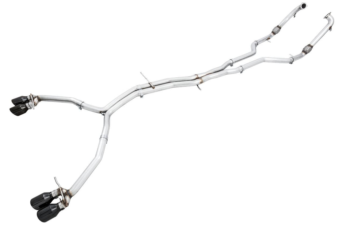AWE Track Edition Exhaust for Audi B9 S5 Coupe - Non-Resonated - Diamond Black 102mm Tips - Apollo Off-Road