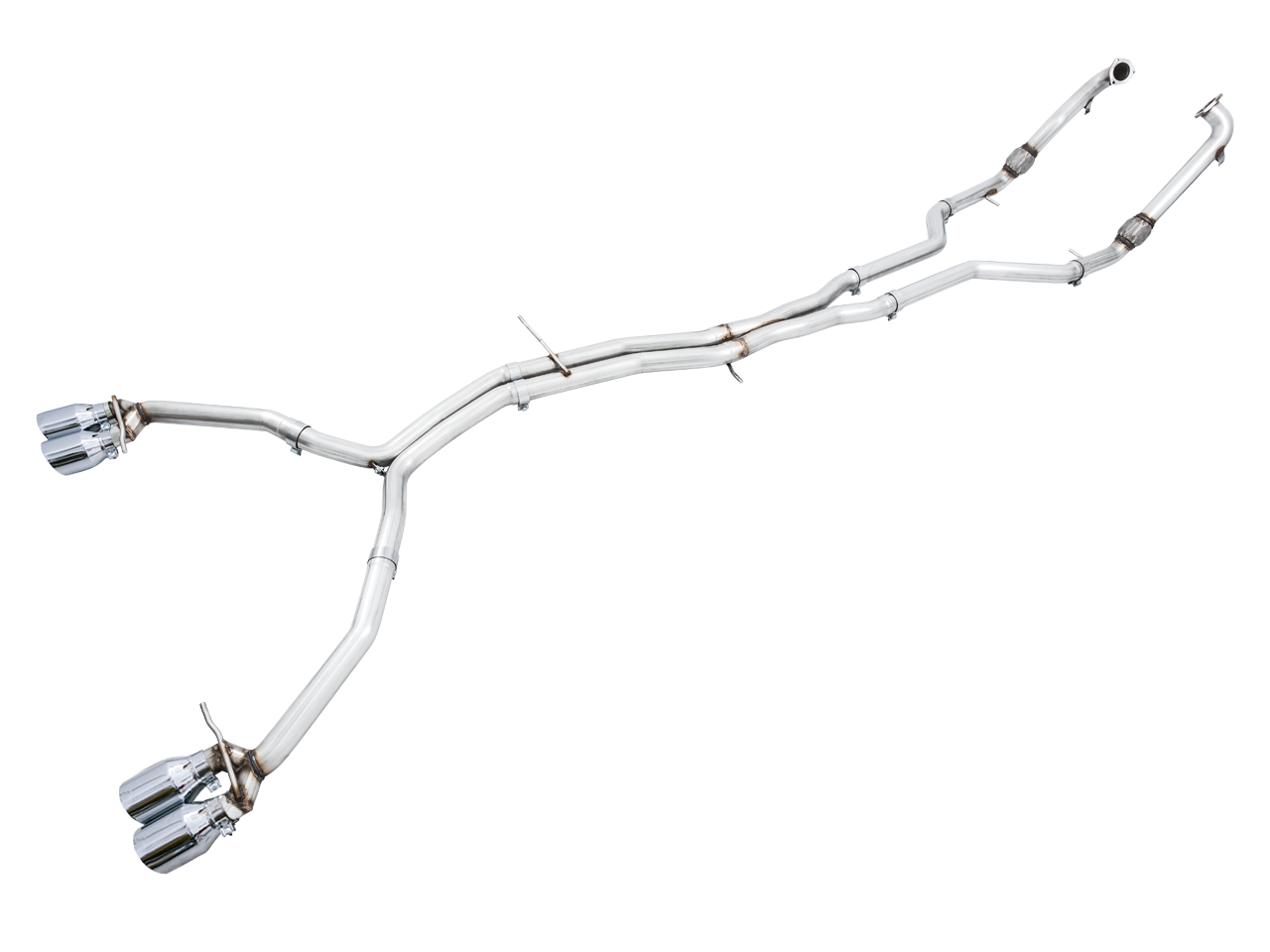 AWE Track Edition Exhaust for Audi B9 S5 Sportback - Non-Resonated - Chrome Silver 102mm Tips - Apollo Off-Road