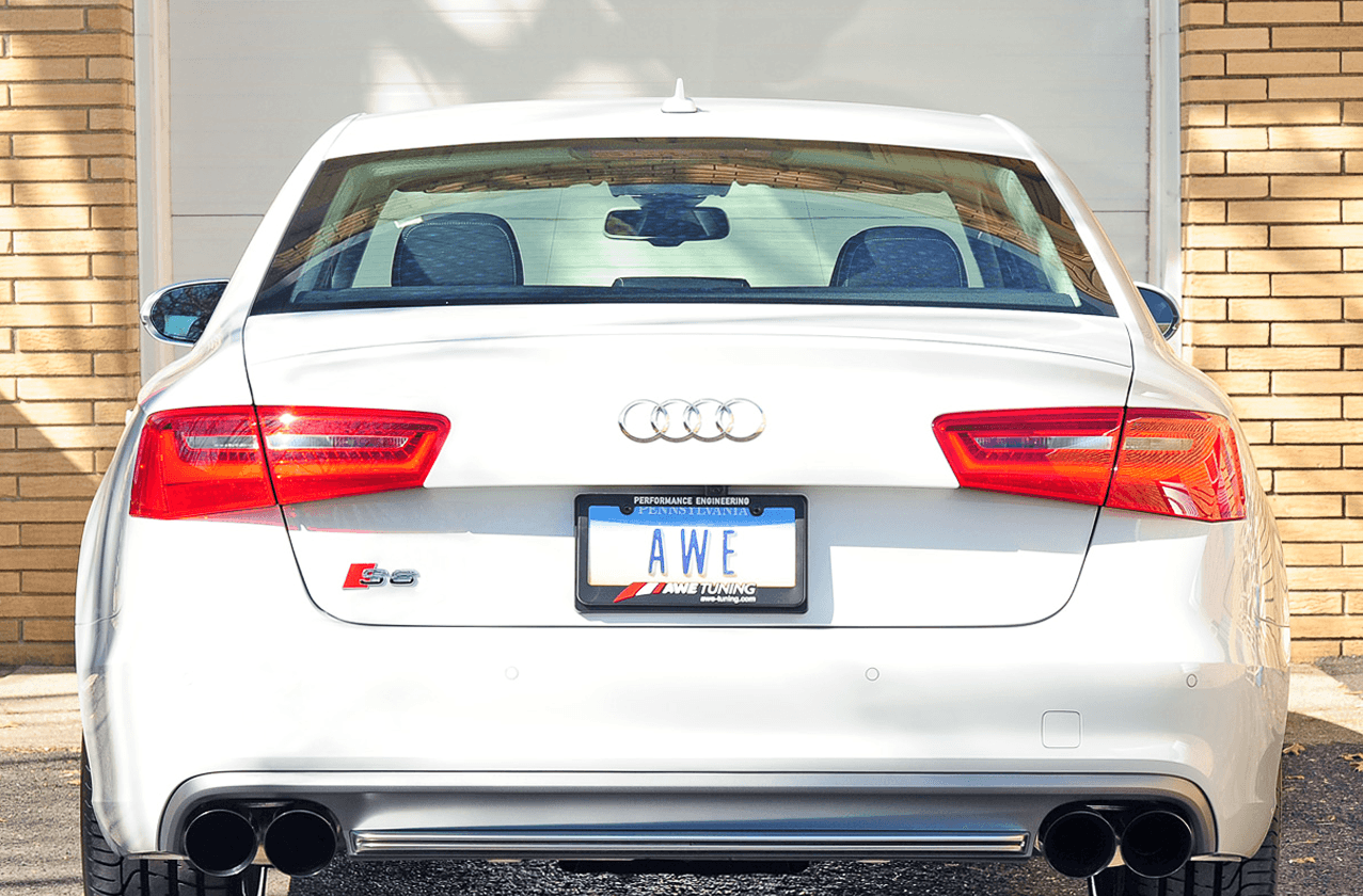 AWE Track Edition Exhaust for Audi C7 S6 4.0T - Diamond Black Tips - Apollo Off-Road
