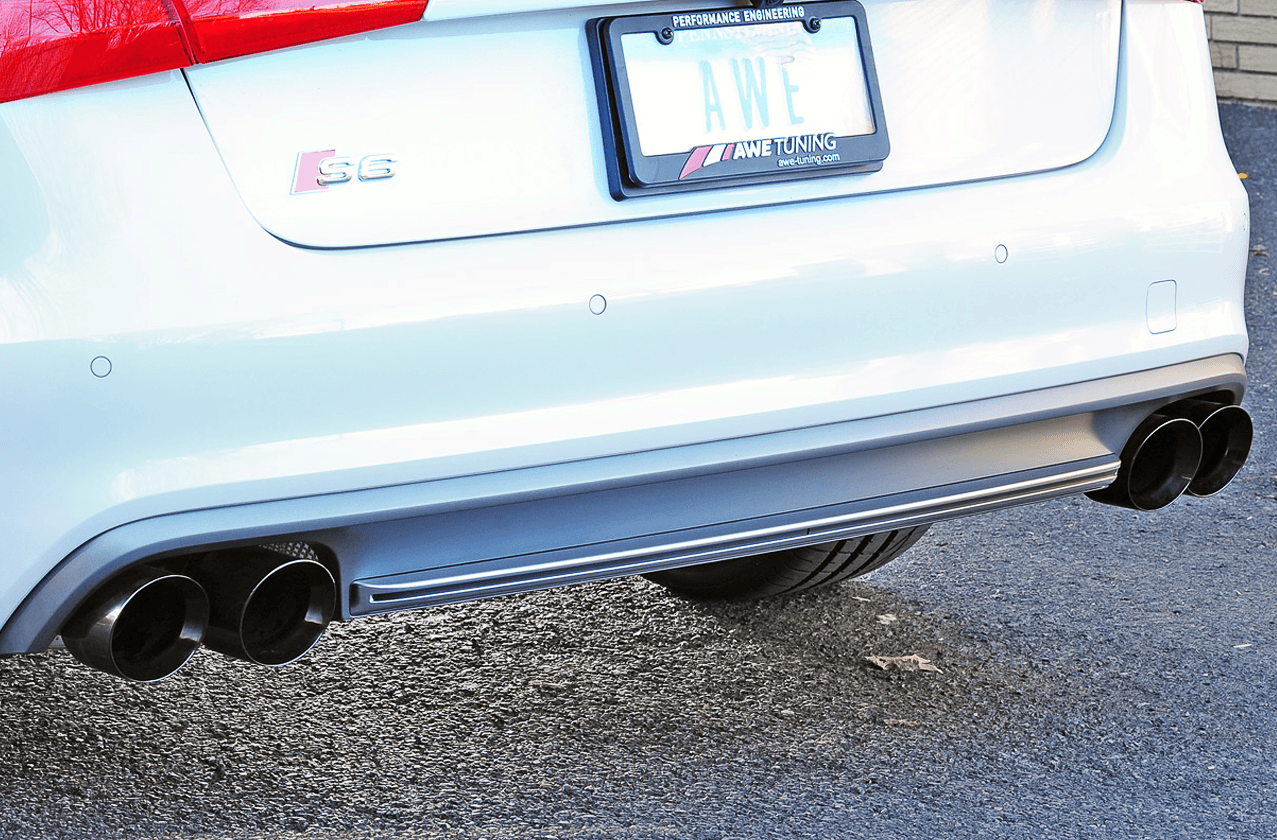 AWE Track Edition Exhaust for Audi C7 S6 4.0T - Diamond Black Tips - Apollo Off-Road