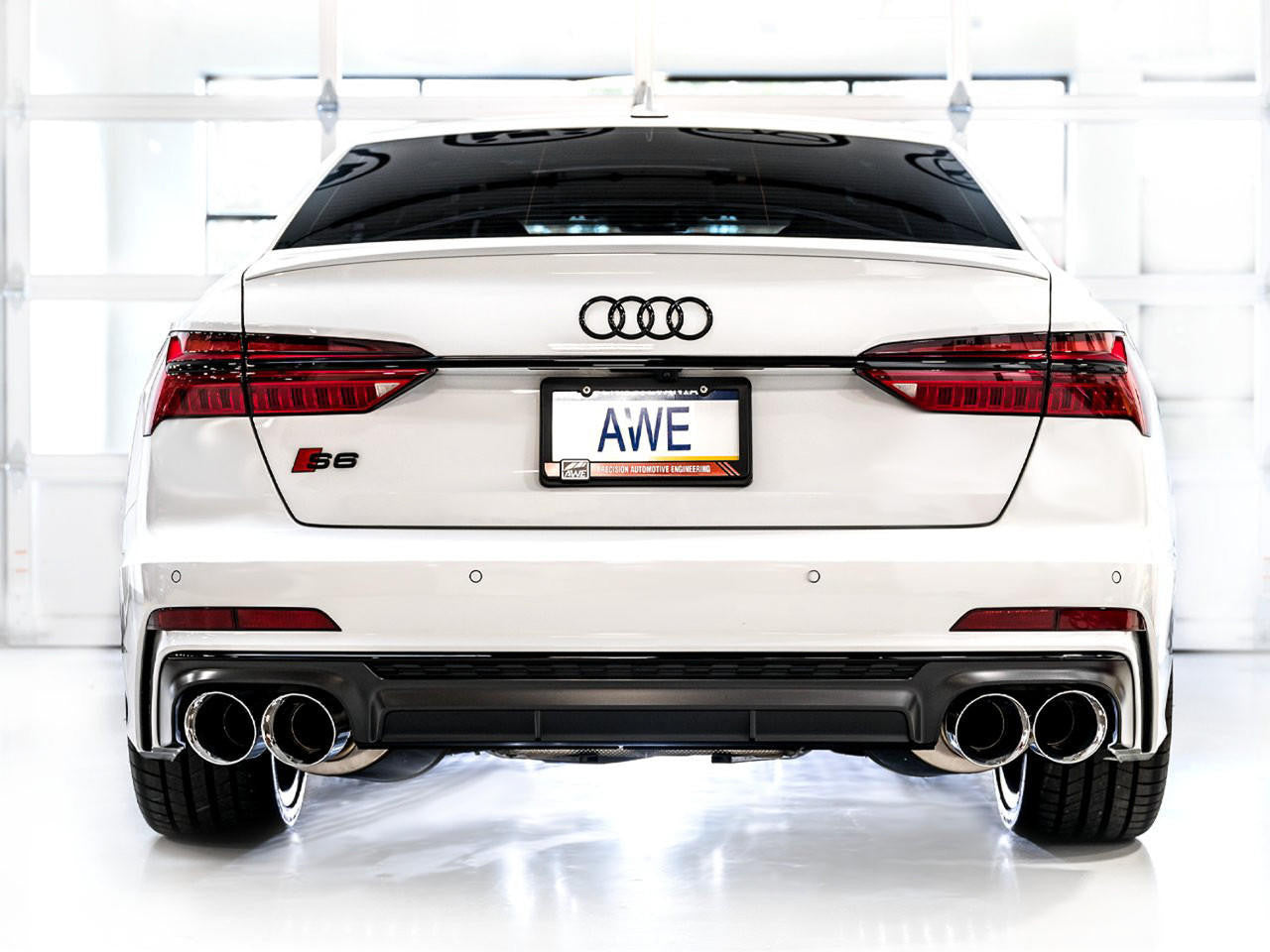 AWE Track Edition Exhaust for Audi C8 S6-S7 - Chrome Silver Tips - Apollo Off-Road