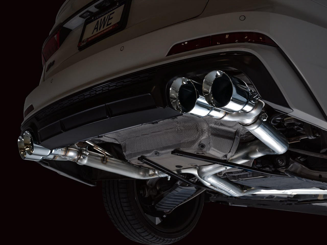 AWE Track Edition Exhaust for Audi C8 S6-S7 - Chrome Silver Tips - Apollo Off-Road