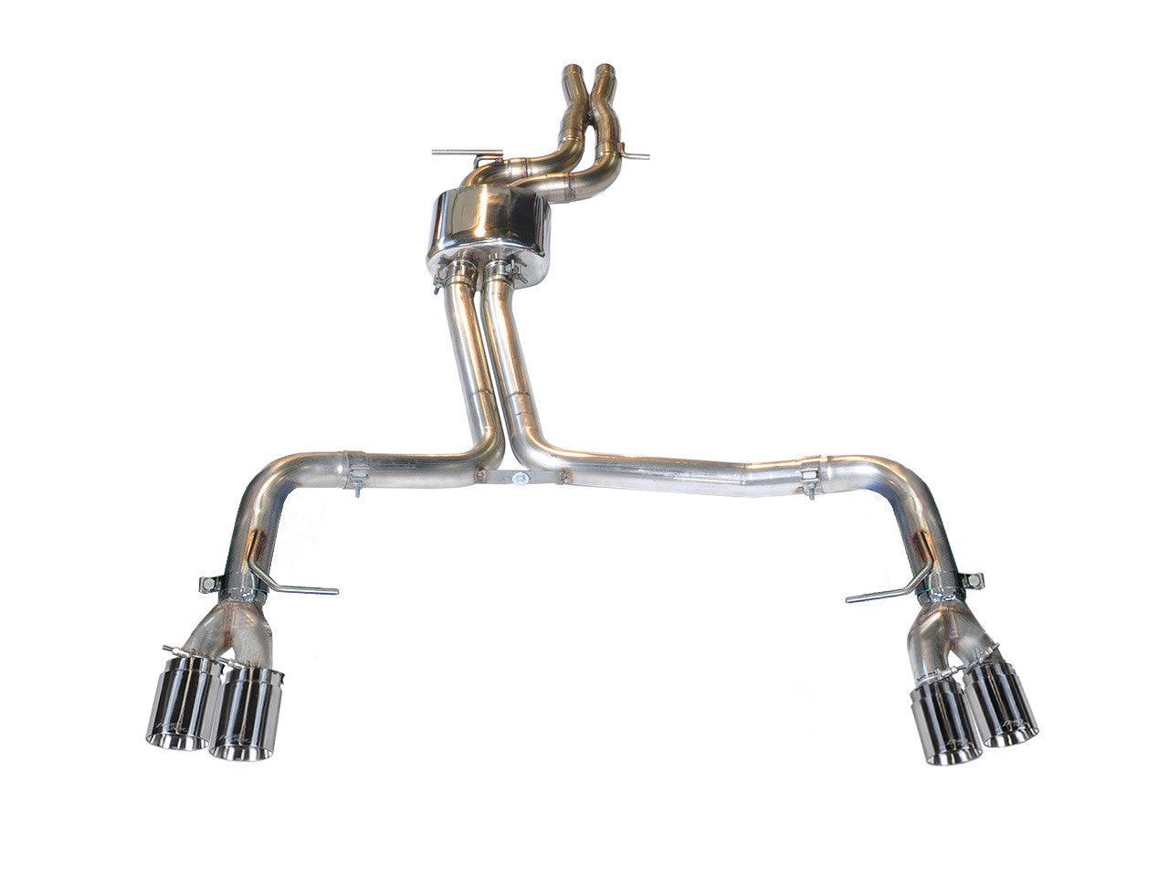 AWE Track Edition Exhaust for Audi S5 3.0T - Chrome Silver Tips (102mm) - Apollo Off-Road