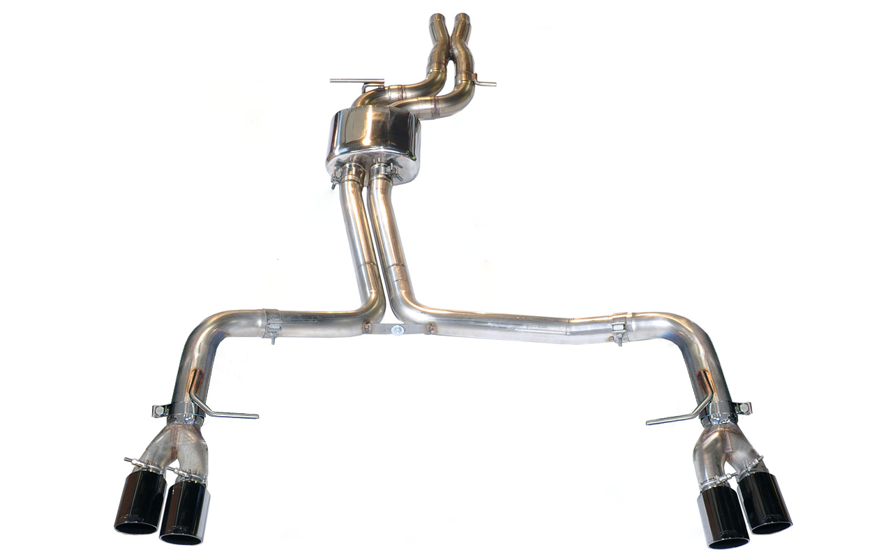 AWE Track Edition Exhaust for Audi S5 3.0T - Diamond Black Tips (102mm) - Apollo Off-Road