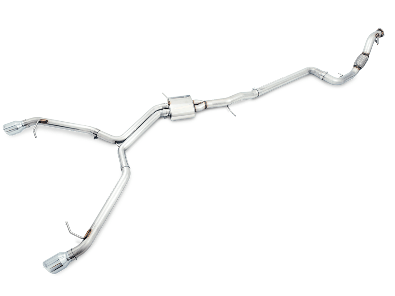 AWE Track Edition Exhaust for B9 A4, Dual Outlet - Chrome Silver Tips (includes DP) - Apollo Off-Road