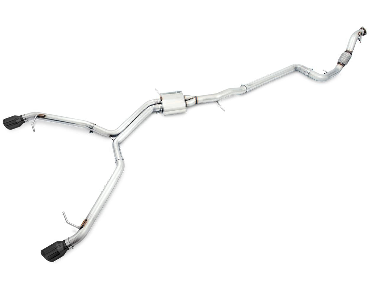 AWE Track Edition Exhaust for B9 A5, Dual Outlet - Diamond Black Tips (Includes DP) - Apollo Off-Road