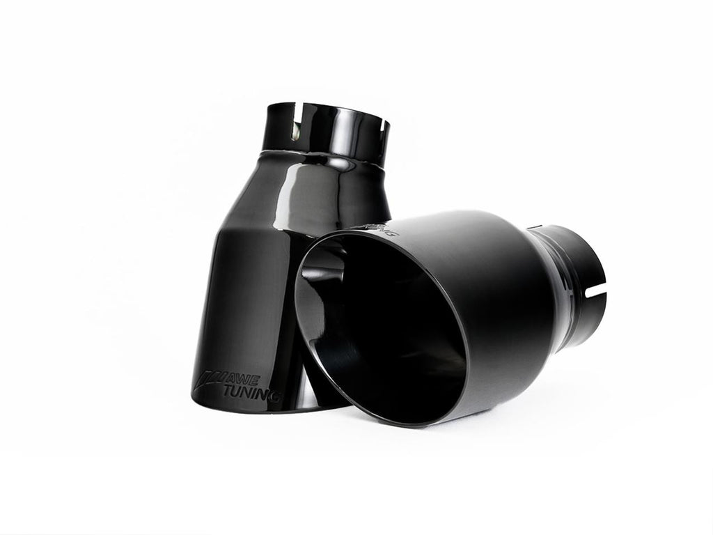 AWE Track Edition Exhaust for B9 A5, Dual Outlet - Diamond Black Tips (Includes DP) - Apollo Off-Road