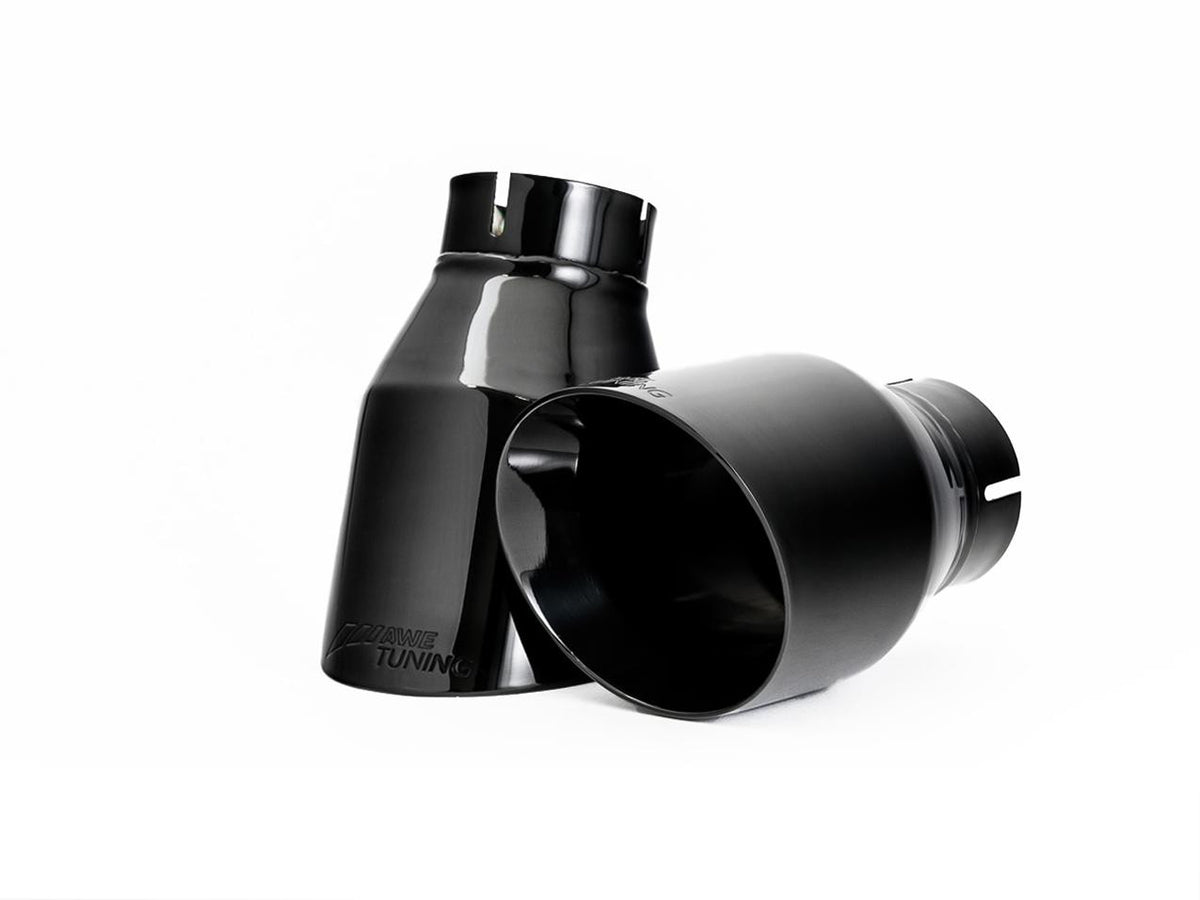 AWE Track Edition Exhaust for B9 A5, Dual Outlet - Diamond Black Tips (Includes DP) - Apollo Off-Road