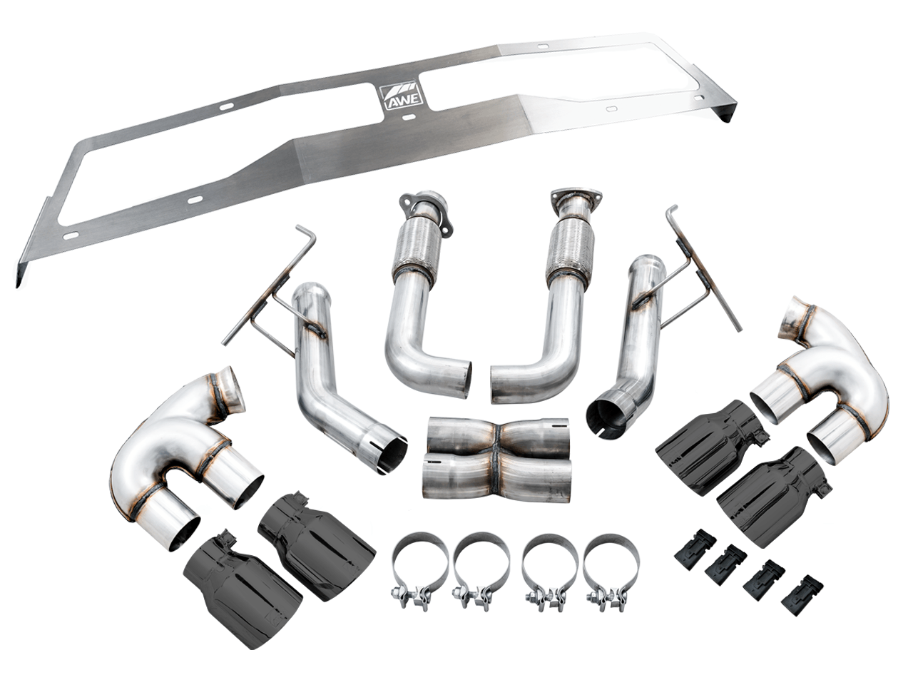 AWE Track Edition Exhaust for C8 Corvette - Diamond Black Tips - Apollo Off-Road