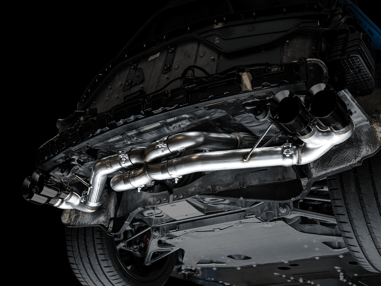 AWE Track Edition Exhaust for C8 Corvette - Diamond Black Tips - Apollo Off-Road