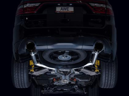 AWE Track Edition Exhaust for Dodge Durango 6.4 - 6.2 SC - Diamond Black Tips - Apollo Off-Road