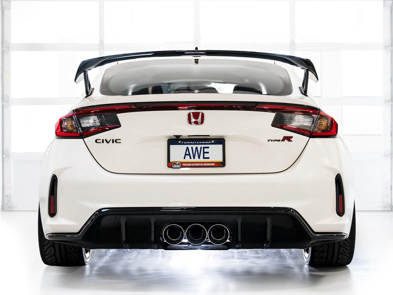 AWE Track Edition Exhaust for FL5 Civic Type R - Triple Chrome Silver Tips - Apollo Off-Road