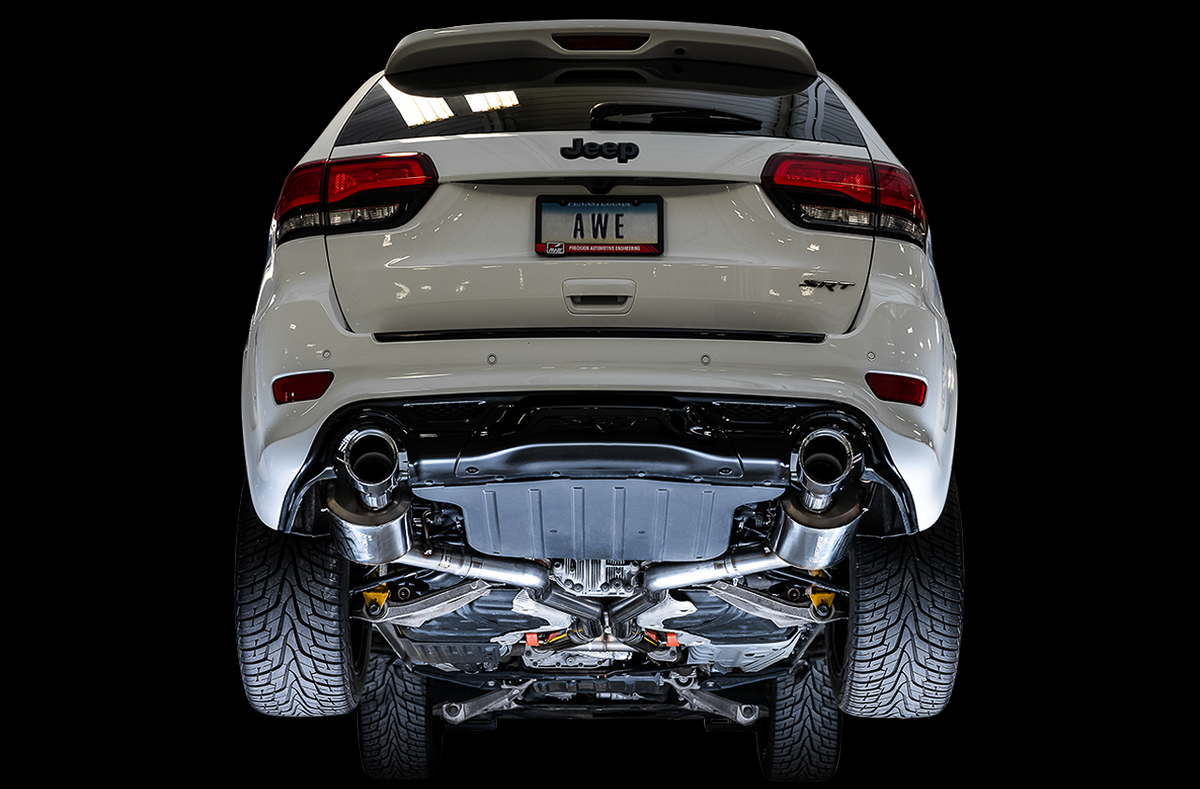 AWE Track Edition Exhaust for Jeep Grand Cherokee SRT - Chrome Silver Tips - Apollo Off-Road