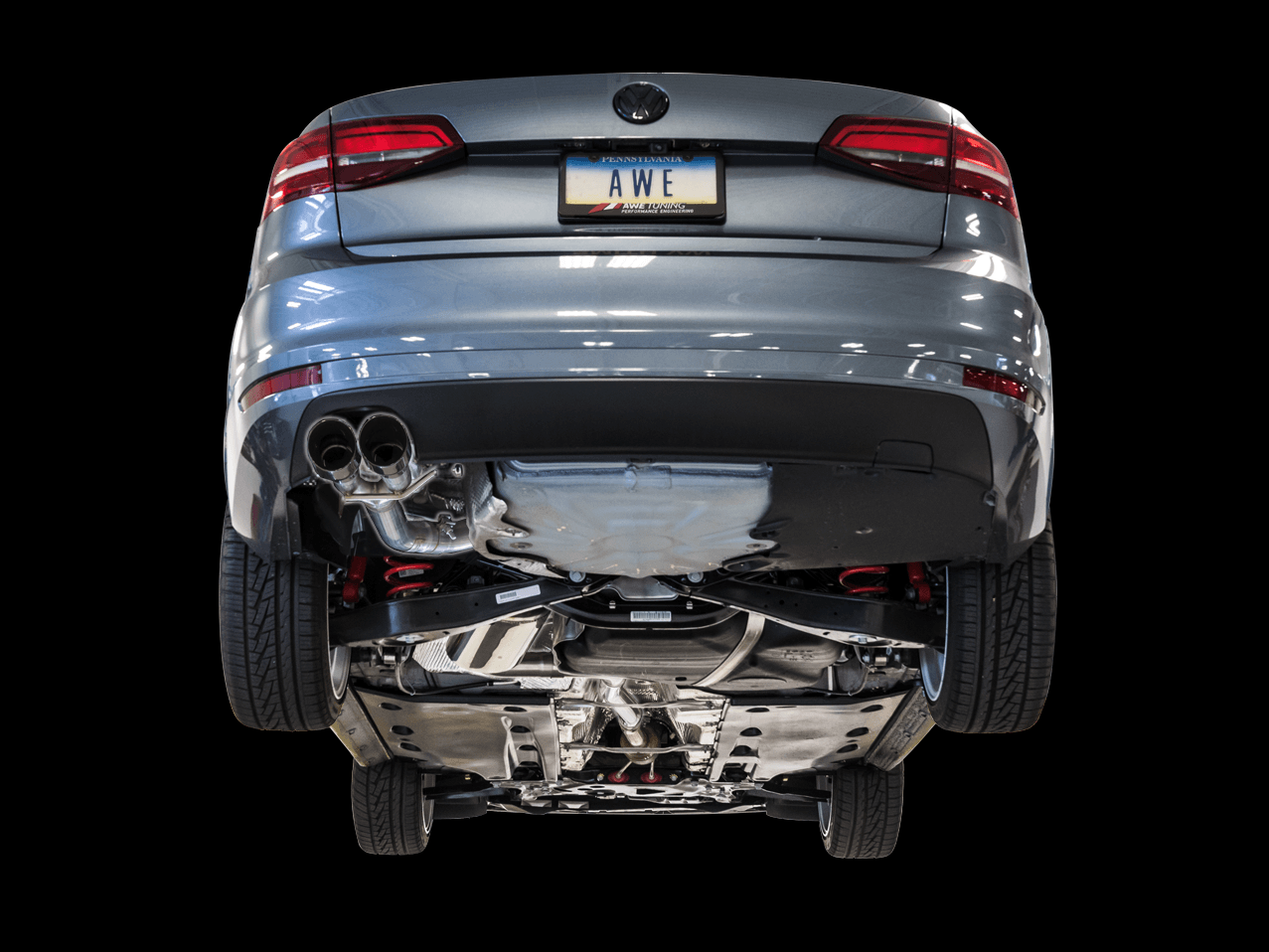 AWE Track Edition Exhaust for MK6 Jetta 1.4T - Chrome Silver Tips - Apollo Off-Road