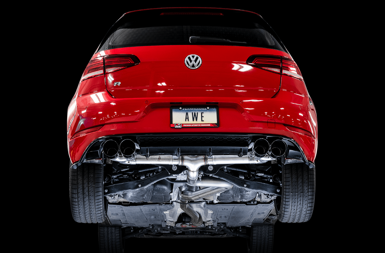 AWE Track Edition Exhaust for MK7.5 Golf R - Diamond Black Tips, 102mm - Apollo Off-Road