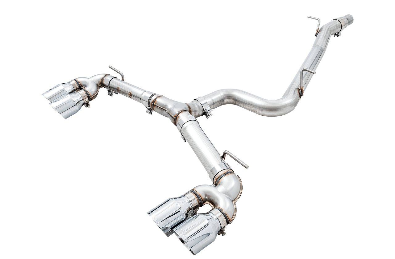 AWE Track Edition Exhaust for MK7 Golf R - Chrome Silver Tips, 102mm - Apollo Off-Road