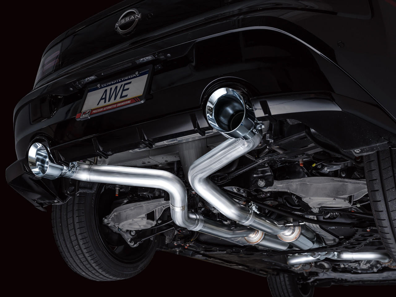 AWE Track Edition Exhaust for Nissan Z - Chrome Silver Tips - Apollo Off-Road