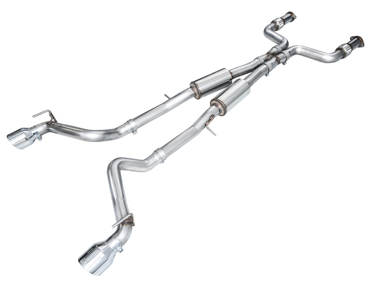 AWE Track Edition Exhaust for Nissan Z - Chrome Silver Tips - Apollo Off-Road