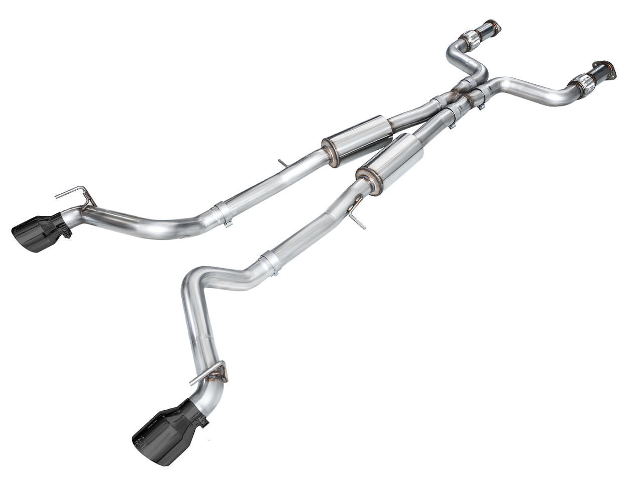 AWE Track Edition Exhaust for Nissan Z - Diamond Black Tips - Apollo Off-Road