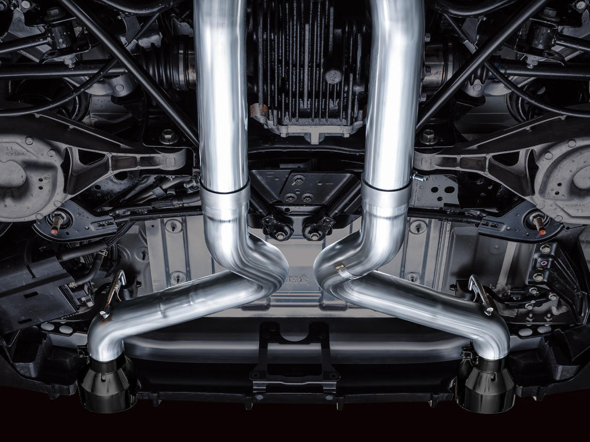 AWE Track Edition Exhaust for Nissan Z - Diamond Black Tips - Apollo Off-Road