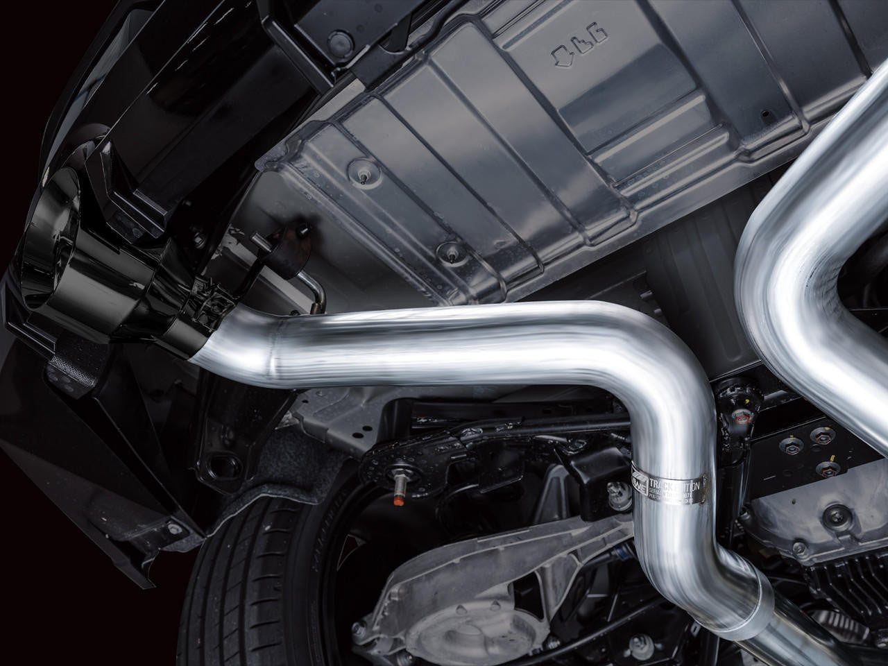 AWE Track Edition Exhaust for Nissan Z - Diamond Black Tips - Apollo Off-Road