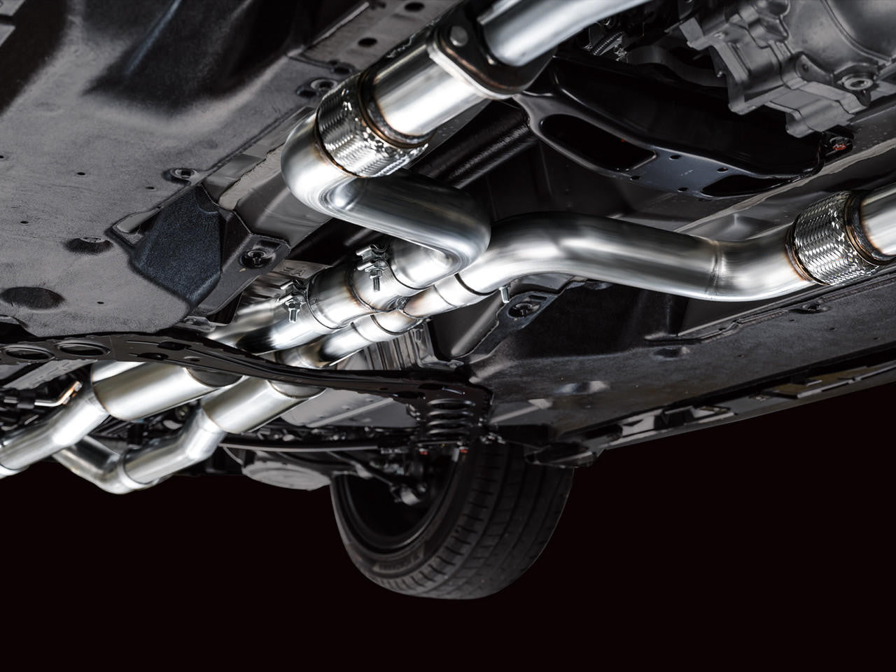 AWE Track Edition Exhaust for Nissan Z - Diamond Black Tips - Apollo Off-Road