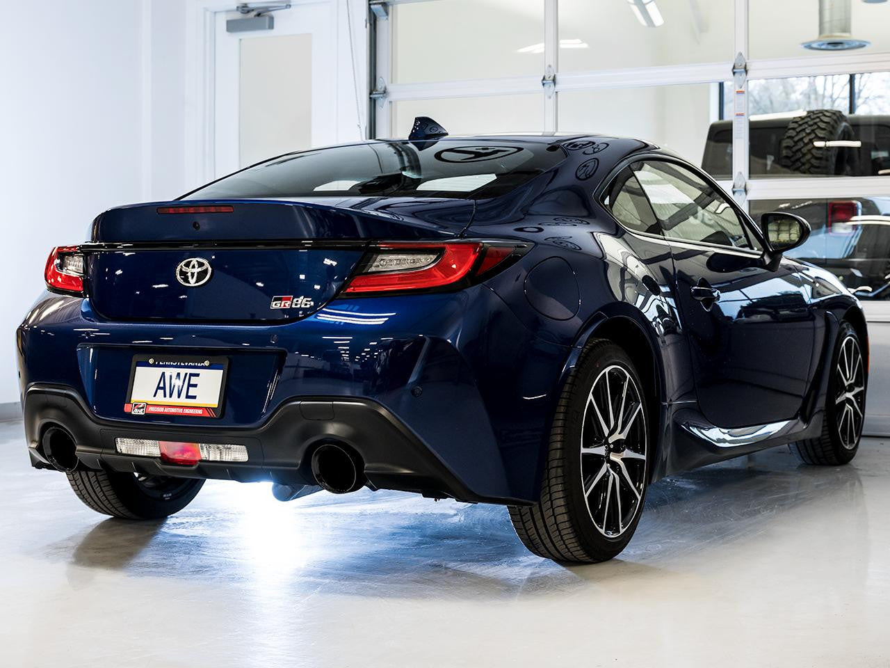 AWE Track Edition Exhaust for Subaru BRZ - Toyota GR86 - Toyota 86 - Scion FR-S - Diamond Black Tips - Apollo Off-Road