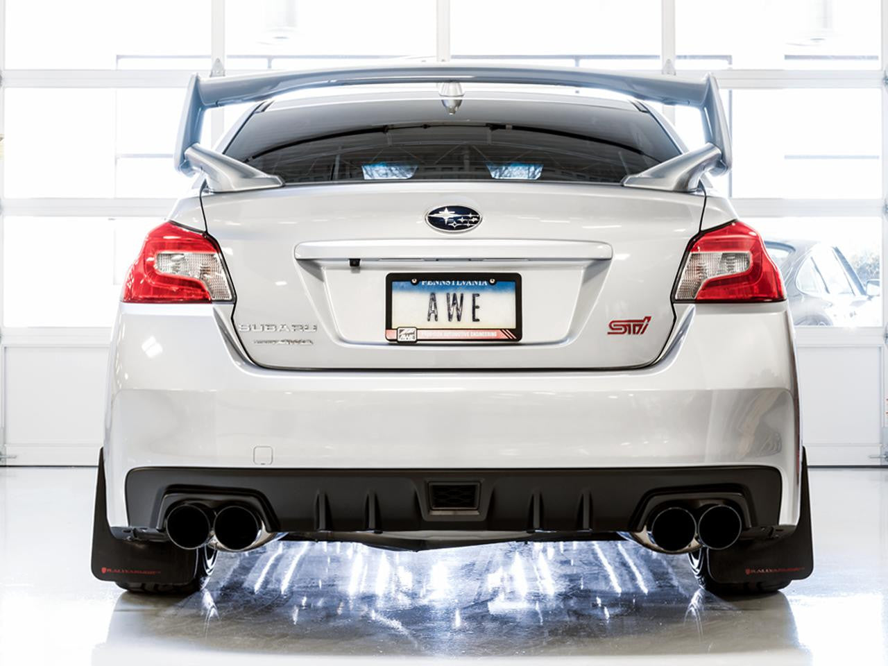 AWE Track Edition Exhaust for VA - GV WRX - STI Sedan - Diamond Black Quad Tips (102mm) - Apollo Off-Road