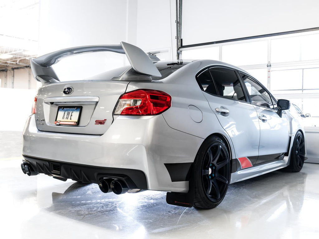 AWE Track Edition Exhaust for VA - GV WRX - STI Sedan - Diamond Black Quad Tips (102mm) - Apollo Off-Road