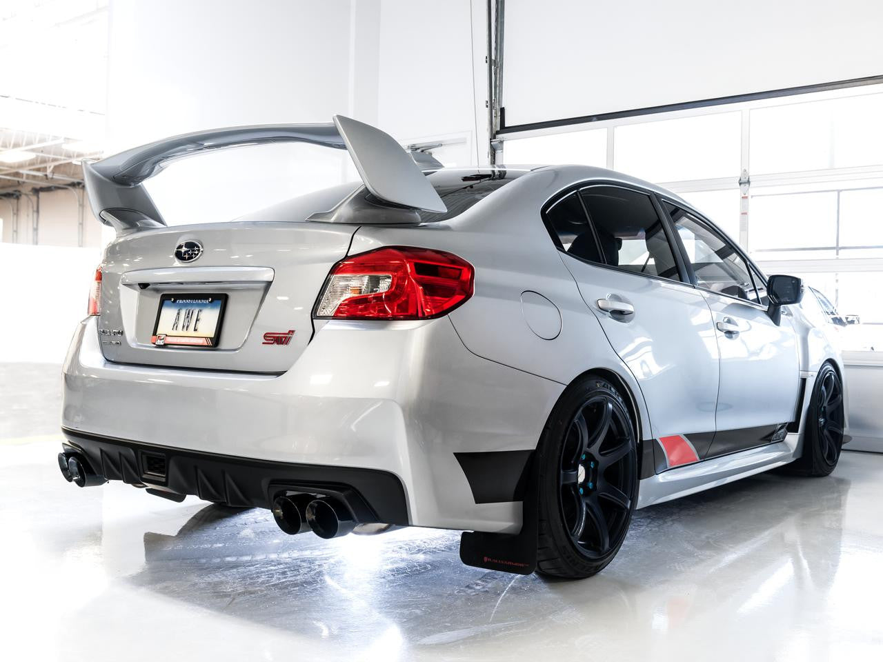 AWE Track Edition Exhaust for VA - GV WRX - STI Sedan - Diamond Black Quad Tips (102mm) - Apollo Off-Road