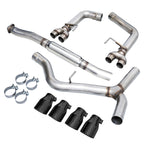 AWE Track Edition Exhaust for VA - GV WRX - STI Sedan - Diamond Black Quad Tips (102mm) - Apollo Off-Road