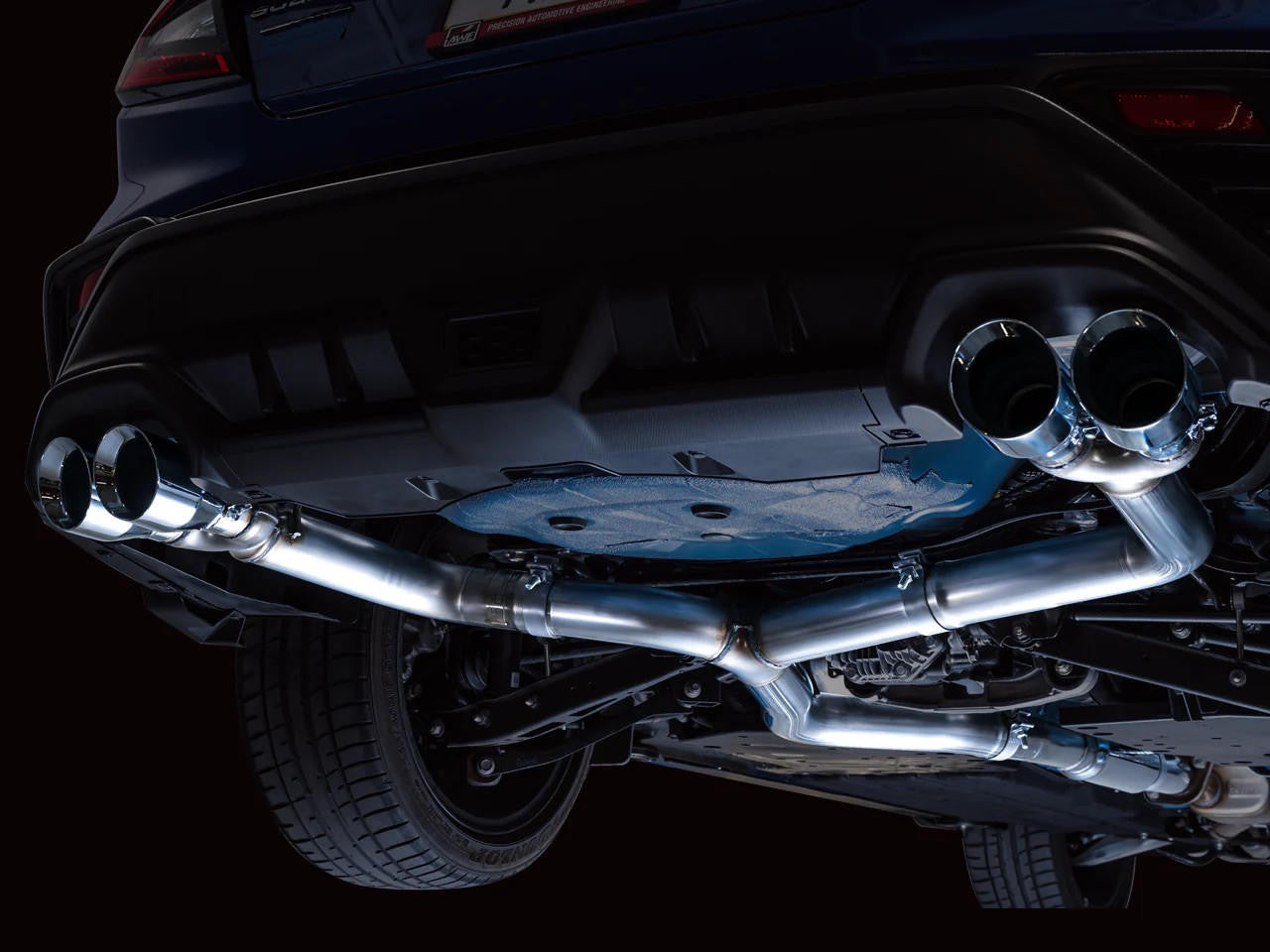 AWE Track Edition Exhaust for VB Subaru WRX - Chrome Silver Tips - Apollo Off-Road