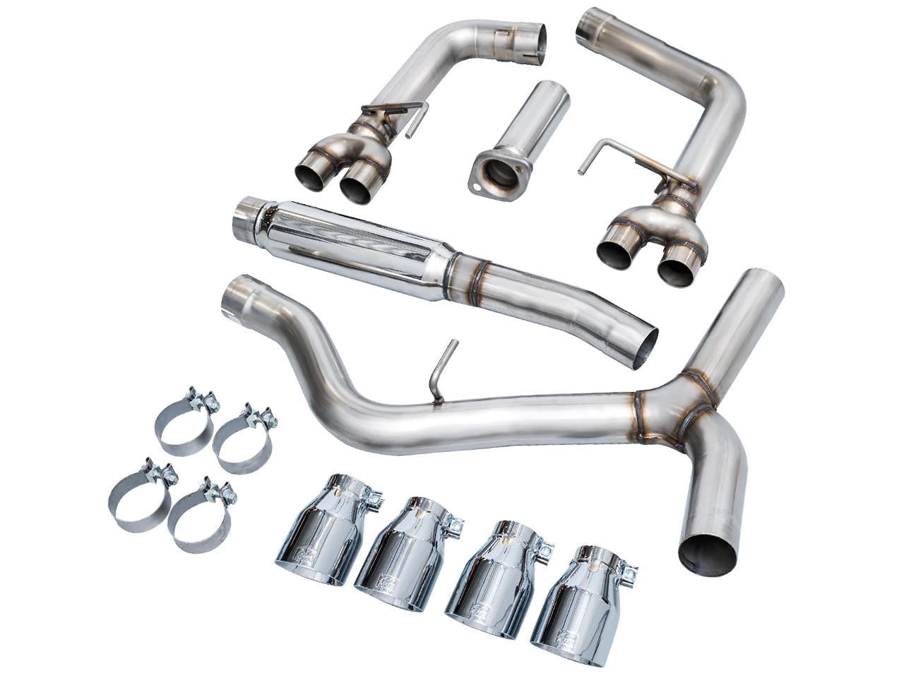 AWE Track Edition Exhaust for VB Subaru WRX - Chrome Silver Tips - Apollo Off-Road